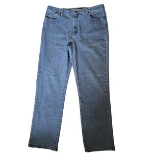 Lee Women's 16L Classic Relaxed Fit Straight Leg Jeans Medium Wash Blue Denim